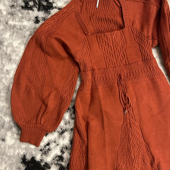 NWOT Free People Emmaline Open Back Mini Sweater Dress - Picture 8 of 13